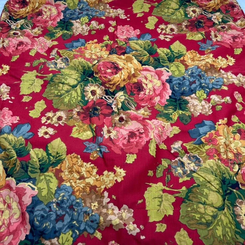 Croscill‎ Sham Cover Pillow Case Rope Trim Floral Deep Red USA